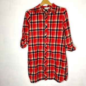 Simply Noelle Red plaid tunic small medium